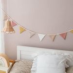 3.93 Feet Triangle Flag Banner Bunting Pennant for Kids Teepee Tent,Party and Room Decoration,Upgraded 10 Pieces Double-Sided, Children's Room Decoration of Baby's Room