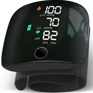 Blood Pressure Monitor Adult Cuff Blood Pressure Cuff Monitor Wrist Blood Pressure Machine Home Use 5.3-8.5" Irregular Heartbeat Monitoring APP Automatic Bluetooth High Accuracy Aspen Black