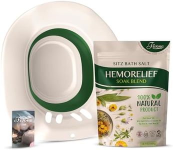 Fivona 2-in-1 Sitz Bath Soak Kit Over The Toilet Seat with Epsom Salt Blend with Essential Oils for Hemorrhoids and Postpartum Care Ideal for Perineal Soaking and Fast Irritation Relief