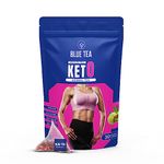 BLUE TEA - Keto Herbal Tea - 30 Tea Bags || Garcinia - Dandelion - Hibiscus || Caffeine Free - Vegan - Gluten Free - Non - GMO, Zero Sugar, Ziplock Pack