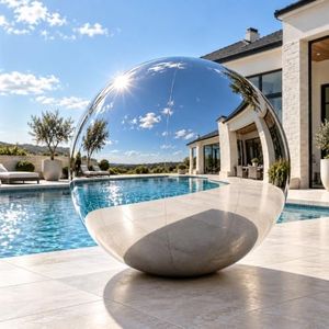 SUYOCHIC Inflatable Mirror Ball, Reusable Large Event PVC Disco Ball, Silver Bubble Balloon for Party, Concerts, Stage, Wedding Shows Decoration(1 Pcs, 1.8m/70.87in)