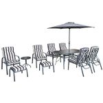 Windsor 11 Piece Premium Padded Garden Outdoor Dining Bistro Set – Garden Furniture – Garden Chairs, Outdoor Table And Chairs, Garden Table, Outdoor Furniture, Garden Parasol, Foot Rest, Bistro Set