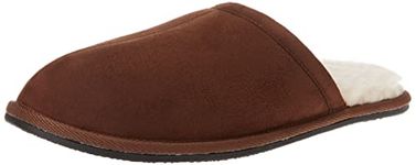 Amazon Essentials Men's Cosy Slipper, Dark Toffee Brown Microsuede, 8 UK