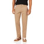 Amazon Essentials Men's Athletic-Fit Casual Stretch Chino Trousers (Available in Big & Tall), Dark Khaki Brown, 38W / 32L