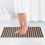 RichAxis Anti Skid Shower mat for Bathroom with Suction Cups and Drain Holes for Bathtub Floor mat (68x38 cm,Brown)