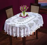 MforStyle Oval Tablecloth White 55"x86.6" (140cm x 220cm)