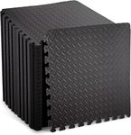 20Pcs Black Gym Flooring Puzzle Mat Interlocking EVA Floor Tiles Non Slip Rubber Cushion For Home Workout Yoga Matting, 60x60cm