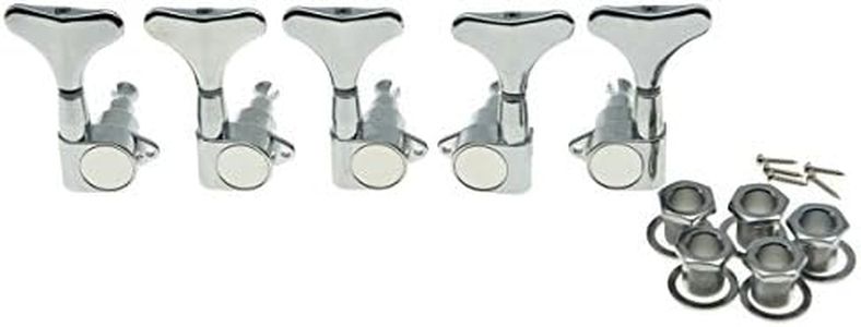 KAISH Chrome 2+3 Sealed Bass Tuners 2L3R Tuning Keys Pegs 5 String Bass Guitar Machine Heads