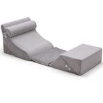 Multigot 6PCS Bed Wedge Pillows, Orthopedic Incline Cushion System with Headrest, Memory Foam Wedge Raised Pillow for Reading Sleeping