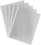 100 x A4 Glass Clear Acid Free 45 Micron Punched Pockets Sleeve Wallets | Plastic Folders | Document Storage