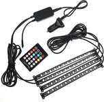 Auto Oprema 4 Pieces 48 LED DC 12V Multicolour Music Car Strip Atmosphere Lamp Light for Car Interior Under Dash Lighting Kit with Sound Active Function and Wireless Control for Maruti Suzuki Alto