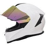 Zorax Falcon White XL (61-62cm) Full Face Motorbike Motorcycle Helmet ECE 22.06 Approved + Extra Iridium Visor