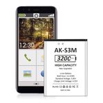 AK-S3m (V1.0) Replacement Battery, 3200 mA (2024 New Upgrade) Replacement Battery with High Capacity for Smart 3 Mini, Emporia Smart 4 Smartphone, Emporia Supereasy SE, Emporia Supereasy