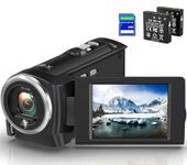 JAUAMAP Video Camera Camcorder, Qhd 2.7K Camcorder 50Mp 16X Digital Video Camera For Youtube, 2.8'' 270 Degree Rotation Screen Video Recorder Vlogging Camera With 32Gb Card And Two Batteries,Black