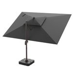 ORYNTREX 9' X 12' Cantilever Outdoor Patio Umbrellas with Base Included, Large Rectangle Umbrella Heavy Duty 360°Rotation Offset Umbrella for Garden Deck Pool Patio,Grey