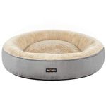 Feandrea Dog Bed, Doughnut Cat Bed, Round, 70 cm Dia., Light Grey PGW070G01