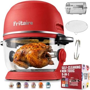 Non Toxic Air Fryer™ - Glass AirFryer 5 Quart w/ 360 Visibility, Self-Cleaning, 400F Vortex Air Fryer for Even Cooking, BPA-Free Teflon Free, 6-in-1 Functions, Rotisserie, Roast, Bake, Cherry