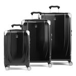 Travelpro Pathways 3 Hardside Expandable Luggage, 8 Spinner Wheels, Lightweight Hard Shell Suitcase, Black Knight, 3 Piece Set (21/25/28), Pathways 3 Hardside Expandable Luggage