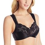 Wonderbra Womens Full Support Cushioned Strap Wireless Bra, Black, 36DD US