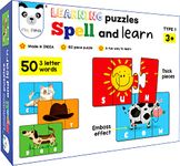 Play Panda Kid Spell & Learn Type 1 150 Piece Spelling Puzzle - Learn to Spell 50 Three Letter Words - Beautiful Colourful Pictures (Age 3+)