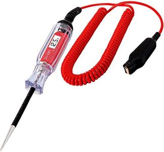 3-48V Automotive Test Light Digital LCD Circuit Tester with 140 Inch Extended Spring Wire, 12v Car Truck Low Voltage and Light Tester with Stainless Probe