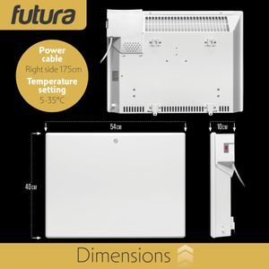 Futura 1000W Electric Radiator – Wall Mounted Slim Heater