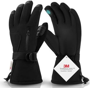 Uolifrem Gants Ski Hommes et Femmes Imperméable, 3M Thinsulate Thermique Gants Hiver, Écran Tactile Gants Respirants, Gants Coupe Vent pour Snowboard, Ski, Randonnée, Vélo, Moto
