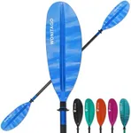 WONITAGO Kayak Paddles with Aluminum Shaft and Reinforced PP Blade, Floating Kayaking Oars, 2 Piece, 220 cm/86 in, Blue Gradient