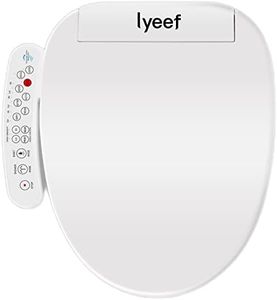 Lyeef Electric Bidet Seat Toilet Seat, Smart Toilet Seat with Adjustable Warm Water, Heated Seat, Warm Air Dryer, Rear and Front Wash, Soft Closed Toilet Seat, LED Light, Easy Install