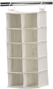 Household Essentials 311344 10 Pocket Hanging Shoe Storage Organizer for Closets Natural Canvas