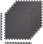 AmazonBasics Puzzle Exercise Mat with EVA Foam Interlocking Tiles - Black