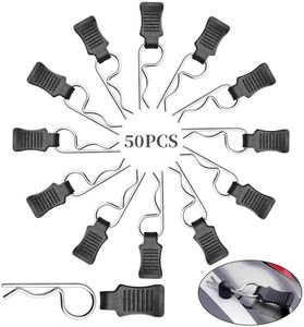 50pcs FriHobby RC Car Clips with Pull Tabs Compatiable with 1/8 1/10 1/12 1/14 Traxxas Arrma Axial SCX10 Redcat Losi Tamiya HPI HSP Himoto Body Clips (Silver)