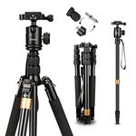 AFAITH Professional Camera Tripod, Compact Aluminum Travel Monopod Tripod With 360 Degree Panoramic Swivel Macro Shot, Anti-skidding Freeze-proofing Camera Stand For Canon,Nikon,Sony ect