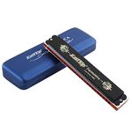 East top 24 Holes Tremolo Harmonica Key of C, Professional Tremolo Mouth organ Harmonica for Adults, Band Player and Students (T2406K-C)