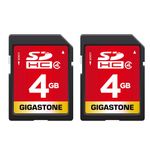 Gigastone 4GB SD Card 2 Pack SDHC Class 4 Memory Card for Photo Video Music Voice File DSLR Camera DSC Camcorder Recorder Playback PC Mac POS 2pcs in Pack (Pack of 2), with 2 Mini Cases