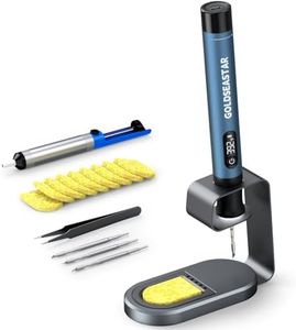 Cordless Soldering Iron Kit - 7s Fast Heating & Auto Sleep, Portable USB-C Rechargeable Welding Pen with 3 Tips (392°F/200°C to 842°F/450°C) for Electronics Repair/DIY/Circuit Board, Blue