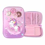 PRIME DEALS New Hardtop Eva Pencil Case With 3D Cover School Supply For Students, Stationery Box, Pencil Box New Pencil Case Organizer Pen Holder Pouch Multipurpose For Boys & Girls - Canvas, Pink