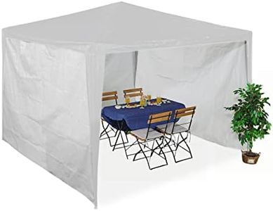Relaxdays Tende Laterali per Gazebo 2x3 m, Set 3, Pareti in Telo PE Impermeabile, Chiusure a Strappo, Parasole, Bianco, 200 x 300 x 0.1 cm