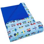 Wildkin Kids Sleeping Bag / Nap Mat/Slumber Bag (Olive Kids Trucks and Planes)