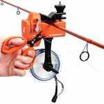 KastKing Fishing Line Spooler & 5’’ Braid Scissors - W/Line Counter, Patented Accessories, Portable, Fishing Gears Gifts for Men, Compact, for Spinning & Casting Reels - No Line Twist, Orange