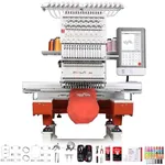 Poolin EOX Embroidery Machine 15 Needles 14x20 inch Area, Full Metal Body 1200spm Auto Color Change & Thread Trimming, WiFi Upload, for Cap Hoodie T-Shirt Jacket Pants, Full Accessories & Training