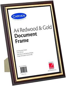 CARVEN QFWDRDWA4 Document Frame, Redwood, Gold A4