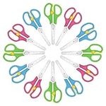 Belle Vous (12 Pack) Assorted Colour Blunt-Tip Scissors - 12.5cm/5 Inch Right & Left-Handed Safety Scissors - Steel Scissors for School, Arts & Crafts