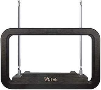ANTAN DVB-T655VA Indoor TV Antenna 25-35 Miles Range -Support 8K 4K 1080P UHF VHF Freeview Channels with Longer 10ft Coaxial Cable, Black