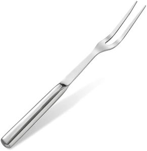 Two Pronged Carving Fork for Meat - 11" Stainless Steel Meat Fork, Rust Resistant, Difficult to Break, Comfortable Handle, Easy to Clean, Lightweight, for Convenient Slicing, Cooking & Serving