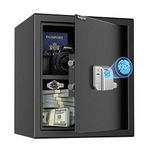 38.08L Fingerprint Security Cabinet Safe Box WASJOYE Electronic Personal Home Safe with Biometric Safety Fingerprint Key Lock for Office Hotel Jewelry Gun Safe Storage (45 * 42 * 36cm)