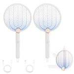 Aspectek Upgraded 3000V Electric Fly Swatter for Indoor and Outdoor, Portable, USB Charging Cable(2 Pack)