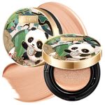 CATKIN Panda Land Full Coverage Cushion Fondation, Breathable Hydrating Nourishing Poreless Face Makeup Save for Sensitive Skin,Sheer Finish (C04 Buff)