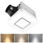 OREiN Bathroom Exhaust Fan with Light, 110 CFM 2.0 Sones, 27W Bathroom Fan with Light for Home, 1500Lm LED Light 3000K/4000K/5000K Selectable & Nightlight, FCC/ETL Listed, Bathroom Fan Light Combo