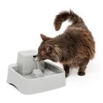 PetSafe Drinkwell 1.8 Litre Pet Fountain - Best for Small Dog and Cat Households - Easy-to-Clean Design - Filter Included, Grey